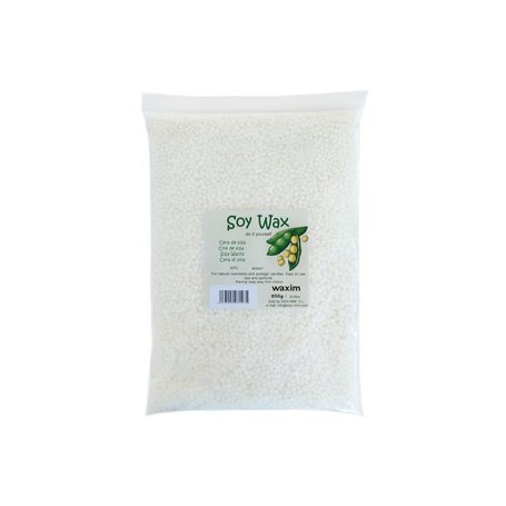 WAXIM Cire de soja pour bougies et cosmétiques naturelles 850 g en perles. Naturelle