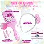 Hello Kitty - Ensemble Accesoires Cheveux - 8 Pièces - Brosse à Cheveux - Serre-tête - Pinces - Elastiques - Coffret Cadeau Acce