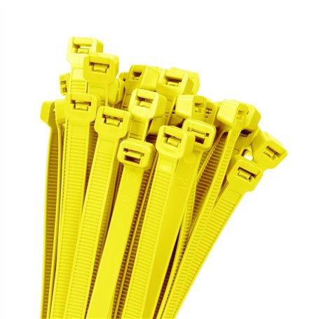 Lot de 40 colliers de serrage en nylon jaune de 3