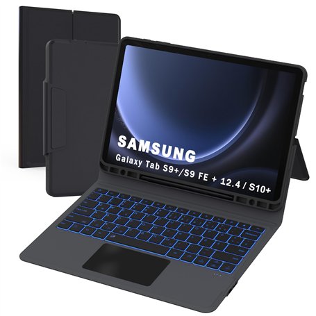 Étui de protection avec clavier pour Samsung Galaxy Tab S9 FE+ /S9 Plus/S10+ 12