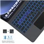 Étui de protection avec clavier pour Samsung Galaxy Tab S9 FE+ /S9 Plus/S10+ 12,4" - Folio Trackpad avec porte-stylo - Clavier Q