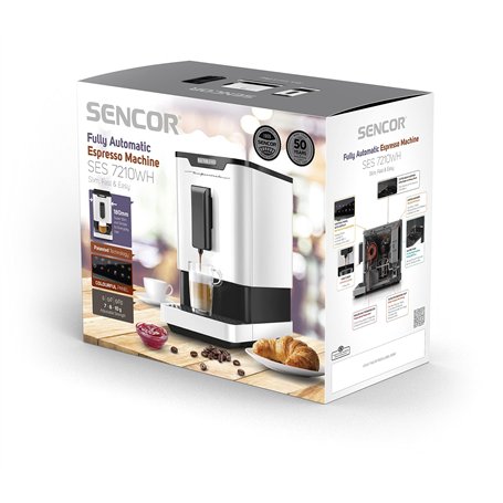 SENCOR Machine Expresso Automatique 19 Bars Compact - Auto Cleaning - Broyeur Café à grain - Machine à Café Espresso automatique