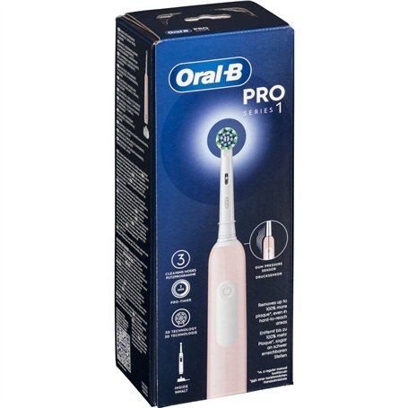 Oral-B Brosse à dents électrique rechargeable série 1 rose avec 1 tête de rechange. 1 brosse à dents