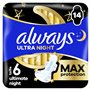 Always Serviettes Menstruelles Ultimate Nuit (Taille∘6) Ailettes x 14