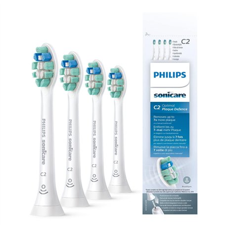 Philips Sonicare Lot de 4 têtes de brosses à dents électriques soniques C2 Optimal Plaque Defence