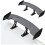 Tingz Mini aileron de voiture，Fibre de Carbone Décoration sans Perforation Noir，Décoration universelle de queue, stabilité de vé