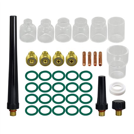 RIVERWELD Corps de Collet Diffuseur de Gaz TIG 13N 45V série Coupes en Verre Transparent Buse en Quartz 10# 16