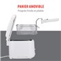 alpina Friteuse - Friteuse - 1800 Watt - 2,5 Litre - Jusqu'à 190ºC - Blanc