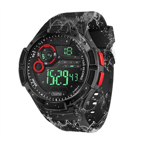 BANGLIN Montre Résistant l'eau 10 ATM 100m Lumineux Montre de Natation Submersible avec Fonctions Réveil