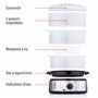 alpina Cuiseur Vapeur - 230V/800W - Cuiseur à vapeur 3 couches - Sans BPA - Lavable au lave-vaisselle - 0 à 60 minutes - Capacit