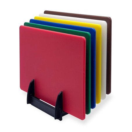 HENDI Set de 6 planches à découper HACCP avec support