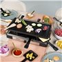 Tristar Raclette - 8 personnes - Surface de cuisson 42 x 23 cm - Thermostat réglable avec anneau lumineux - 1400 W - Noir - RA-2