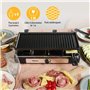Tristar Raclette - 8 personnes - Surface de cuisson 42 x 23 cm - Thermostat réglable avec anneau lumineux - 1400 W - Noir - RA-2