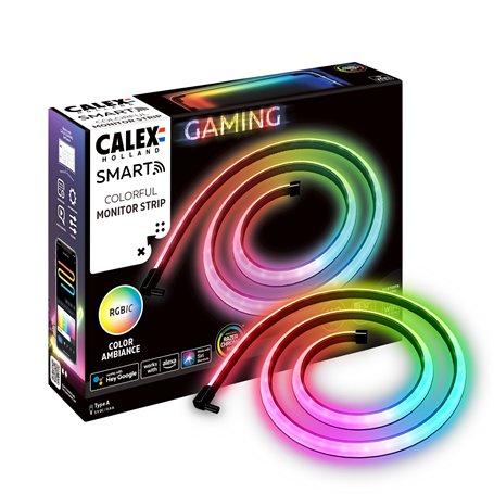 CALEX Smart Gaming - Ruban LED Gaming pour Écran - Compatible Razer Chroma - Smart Home - Synchronisation RGBIC pour PC - Rétroé