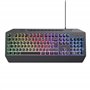 Trust Gaming GXT 836 Evocx Clavier Gamer AZERTY Français Filaire USB, 78% de Plastiques Recyclés, Éclairage LED RGB, 25 Touches 