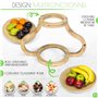 Naturlik Corbeille à Fruits 2 Étages - Bols Amovibles - Design Moderne - Corbeille en Bambou - Panier Rangement de Fruits