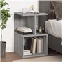 Comodino Grigio Sonoma 35x35x55 cm in Legno Multistrato