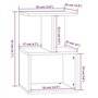 Comodino Grigio Sonoma 35x35x55 cm in Legno Multistrato