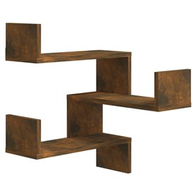 vidaXL Scaffale Parete Angolo Rovere Anticato 40x40x50cm Multistrato