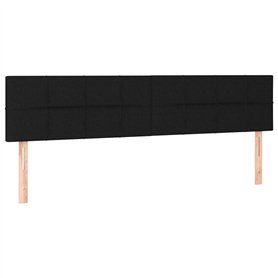 vidaXL Lot de 2 têtes de lit en tissu Noir 80 x 5 x 78/88 cm