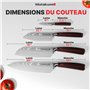 Matakumi 4 Pièces Set Couteaux de Cuisine - 8'' Couteau de Chef, 7'' et 5'' Santoku, 3.5'' - Couteau de Cuisine Professionnel, C