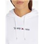 Tommy Jeans Femme Sweat à Capuche Serif Linear avec Capuche, Blanc (White), M