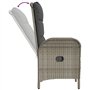 Salon de jardin 3 pcs avec coussins Gris Résine tressée