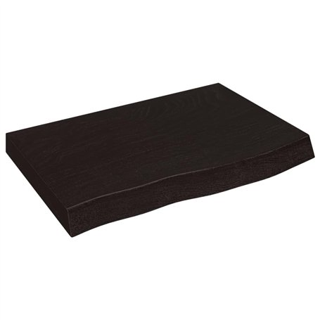 vidaXL Dessus de table marron foncé bois chêne massif traité