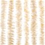 vidaXL Rideau anti-mouches beige et blanc 56x200 cm chenille
