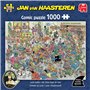 Jan Van Haasteren - JVH - Bataille de Ludo - NK Mens Erger Je Niet - Puzzle Adulte - Humoristique - Carton 100% recyclé - 1000 p