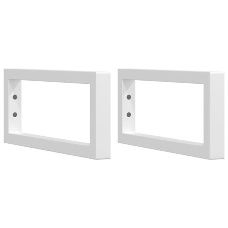 vidaXL Supports d'étagères pour lavabo 2 pcs blanc rectangulaire acier
