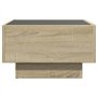 vidaXL Table basse avec LED 50 x 50 x 30 cm en bois d'ingénierie chêne sonoma, table d'appoint, table de salon, table centrale, 