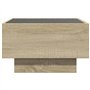 vidaXL Table basse avec LED 50 x 50 x 30 cm en bois d'ingénierie chêne sonoma, table d'appoint, table de salon, table centrale, 