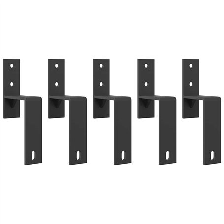 vidaXL Supports de dérivation pour portes de grange 5 pcs rails plats