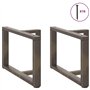 vidaXL Pieds de Table Basse Forme de T 2pcs Acier Naturel 60x25x(42-43) cm Acier, Pied de Table, Pied de Table en métal, Pied de