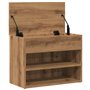 vidaXL Banc à Chaussures chêne Artisanal 60x30x45 cm Bois d'ingénierie, Banc, Banquette de Couloir, siège de Couloir, Banc de Co