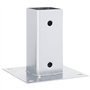 vidaXL Bases de poteau carrées 4 pcs argent 61x61 mm acier galvanisé