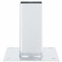 vidaXL Bases de poteau carrées 4 pcs argent 61x61 mm acier galvanisé, base de clôture en béton, base de poteau de clôture, suppo