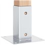 vidaXL Bases de poteau carrées 12 pcs argent 61x61 mm acier galvanisé, base de clôture en béton, base de poteau de clôture, supp