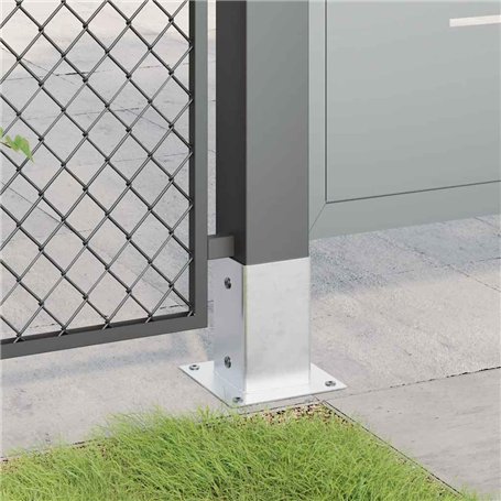 vidaXL Bases de poteau carrées 12 pcs argent 91x91 mm acier galvanisé