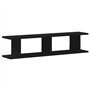 vidaXL Étagères murales 2 pcs chêne Noir 90x18x20 cm Bois d'ingénierie, étagère Flottante, étagère de buanderie, étagère pour CD