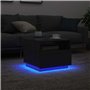 vidaXL Table Basse avec lumières LED chêne Noir 50x49x40 cm