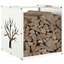 vidaXL Portant de Bois Chauffage Blanc 40x40x40 cm