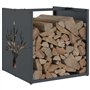 vidaXL Portant de Bois Chauffage Anthracite 40x40x40 cm
