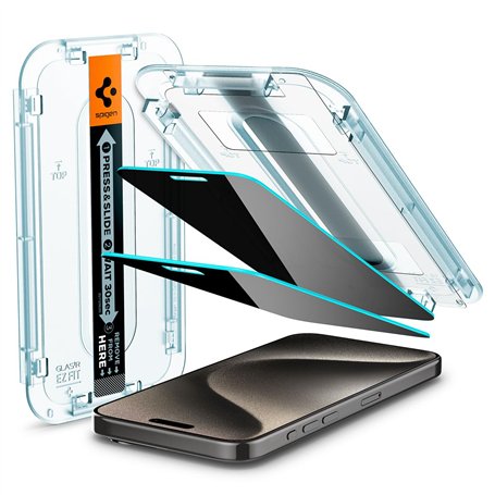 Spigen Glas.TR EZ Fit Verre Trempé pour iPhone 15 Pro Max