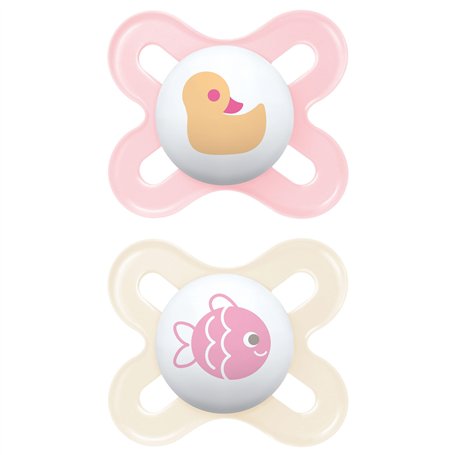Mam Start S152 Tétine extra petite en silicone SkinSoftTM ultra doux pour bébés de 0 à 2 mois Multicolore (2 unités) modèle aléa