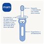 MAM Brosse à dents Baby's Brush C147 avec manche court et anneau de sécurité pour bébé à partir de 6 mois Rose