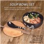 zaqiming Bols à Ramen en céramique 1000ML Noir Japonais Bol à soupe pour Céréales Salade Dessert Pâtes Soupe, Va au Lave-Vaissel