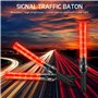 Bâton de Circulation Clignotant LED, 41cm Bâton de Trafic Lampe de Poche LED Baton Lumineux Fluorescent Lightstick Baguette Traf