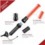 Bâton de Circulation Clignotant LED, 41cm Bâton de Trafic Lampe de Poche LED Baton Lumineux Fluorescent Lightstick Baguette Traf